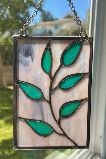 cute little fern stained glass piece