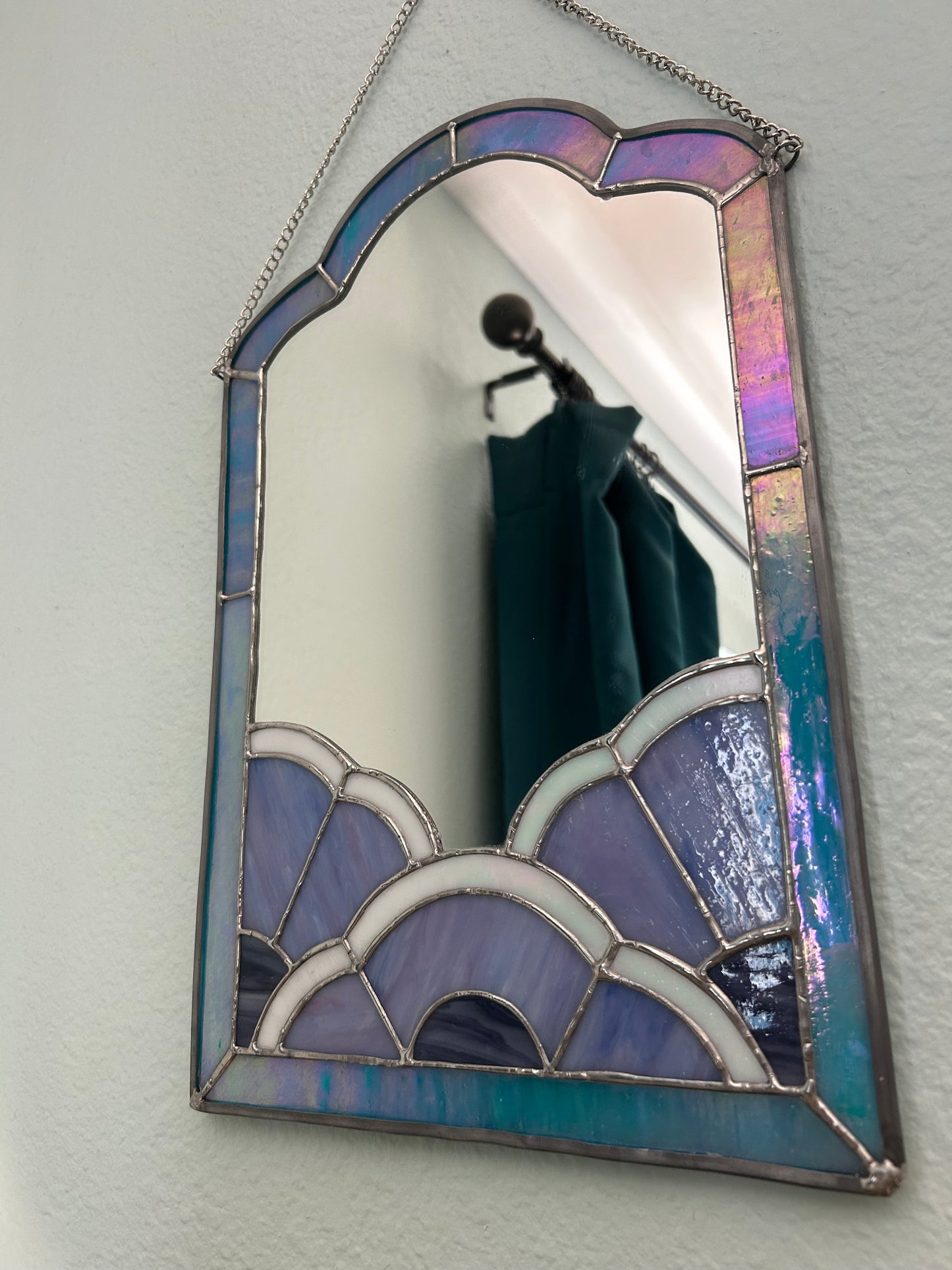 iridescent stained glass mirror