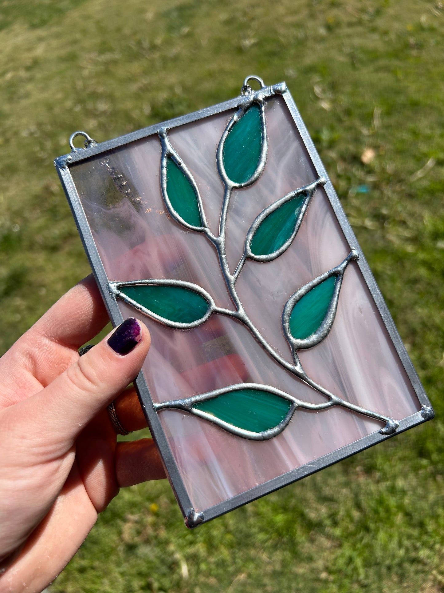 cute little fern stained glass piece