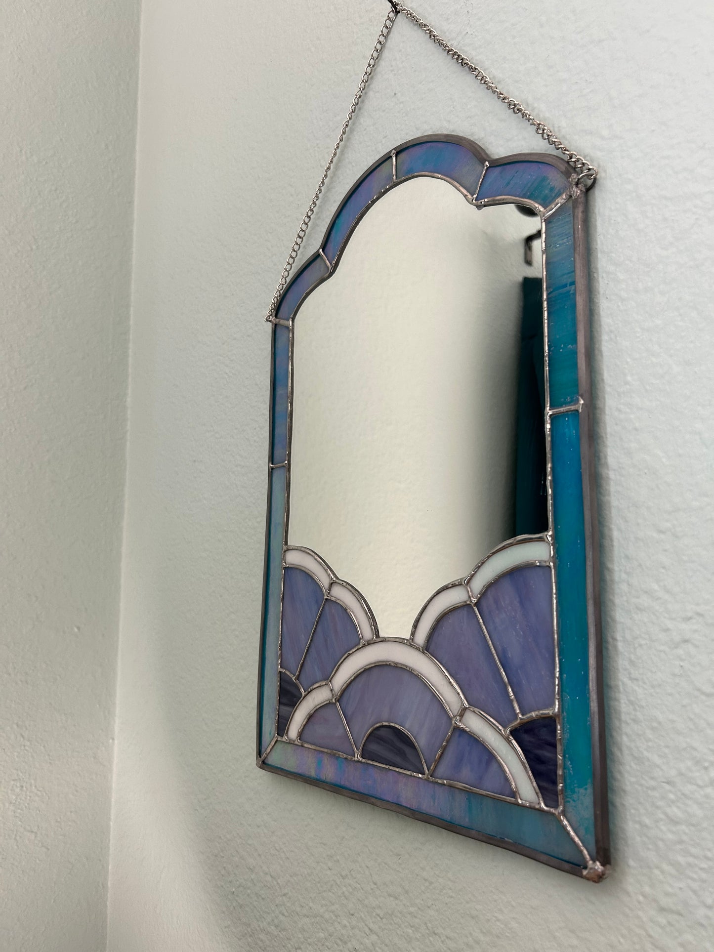 iridescent stained glass mirror